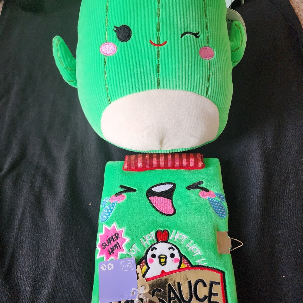 Squishmallows Maritza - Cactus 11 Inch and journal hot sauce set-NWT